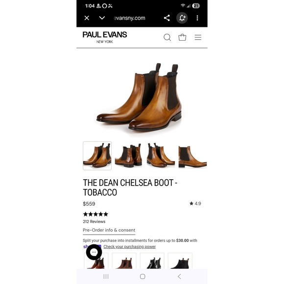 PAUL EVANS Men's Brown Leather Chelsea Boots 13 Made In Naples Italy Brown $559 - Picture 9 of 13